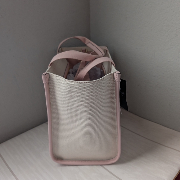 NWT Kate Spade KG767 Kip Small Canvas Small Tote Crossbody Rose Smoke